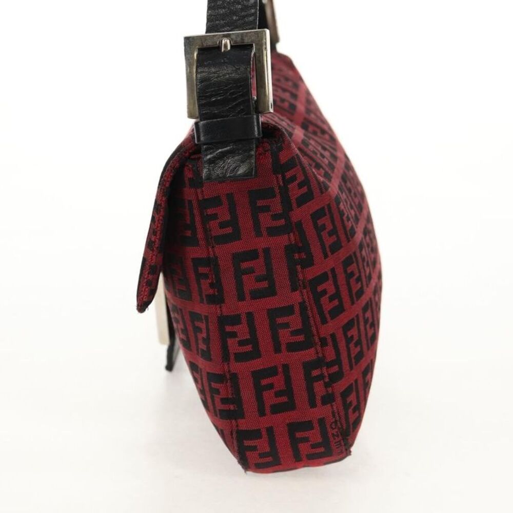 Fendi Baguette Zucchino Canvas Red Canvas Handbag - Picture 3 of 16